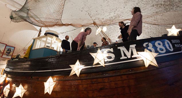 Sea Shanties being sung in the Brighton Fishing Museum